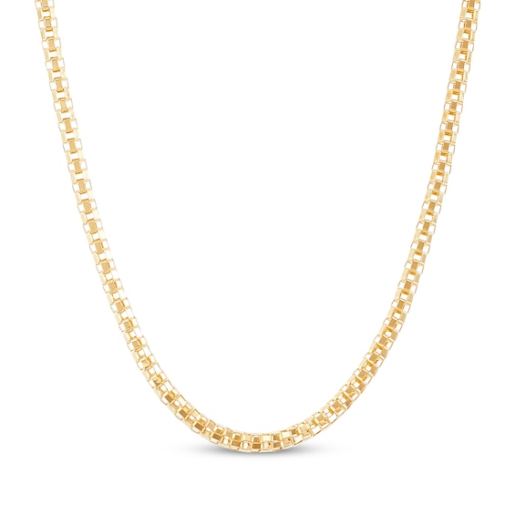 Popcorn Chain Necklace Solid 14K Yellow Gold 24"