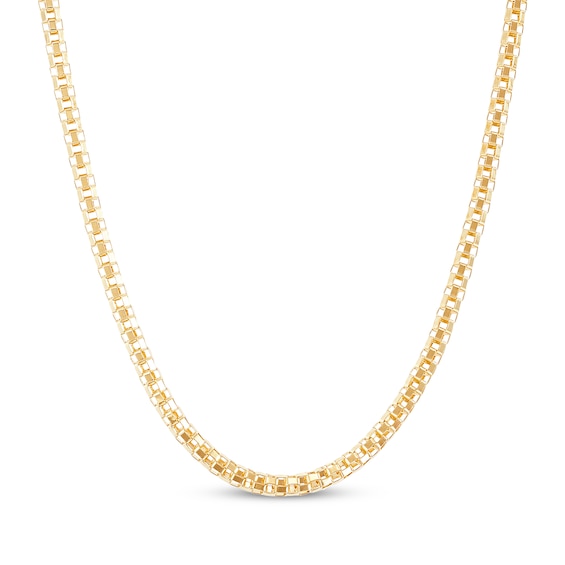 Solid Popcorn Chain Necklace 14K Yellow Gold 24"