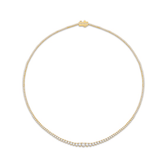 KAY Lab-Grown Diamonds Graduated Riviera Necklace 5 ct tw 14K Yellow Gold 17"