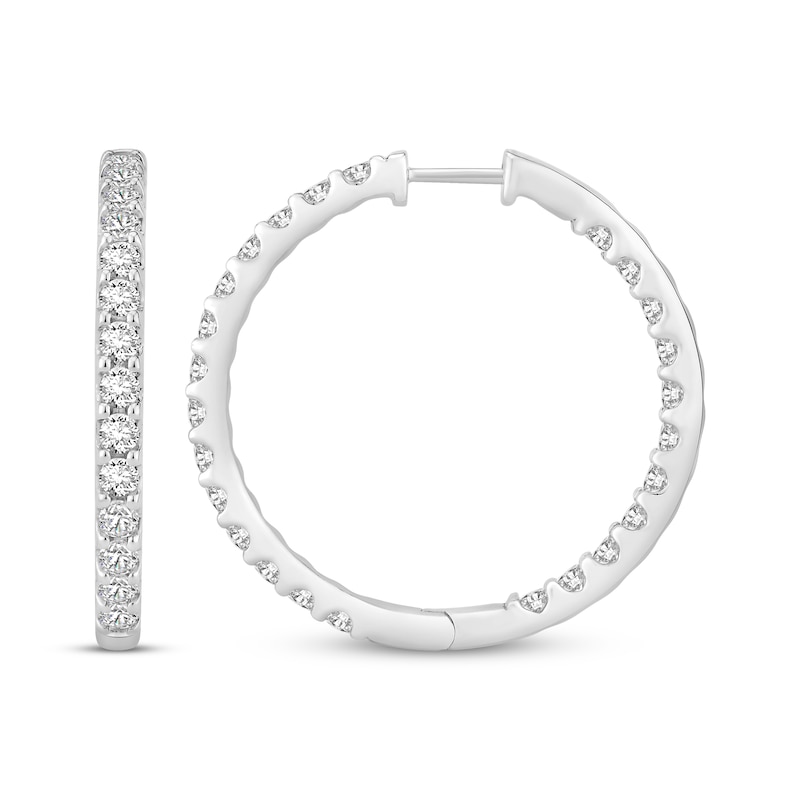 Main Image 1 of KAY Lab-Grown Diamonds Inside-Out Hoop Earrings 3 ct tw 14K White Gold