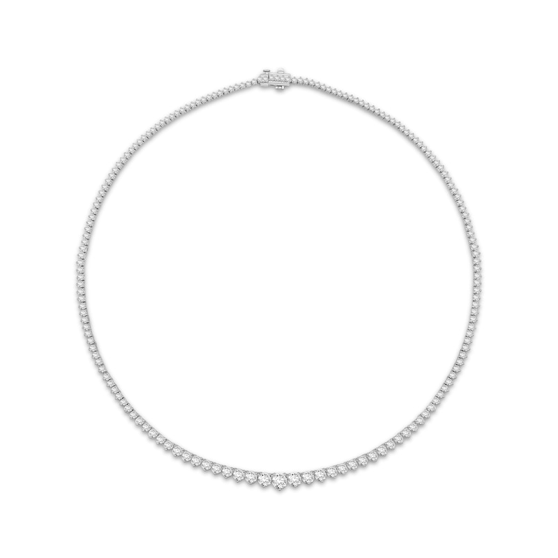 Main Image 1 of KAY Lab-Grown Diamonds Graduated Riviera Necklace 10 ct tw 14K White Gold 17"