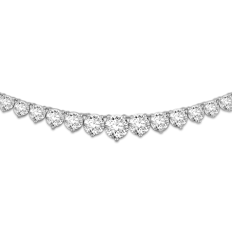 Main Image 2 of KAY Lab-Grown Diamonds Graduated Riviera Necklace 10 ct tw 14K White Gold 17"