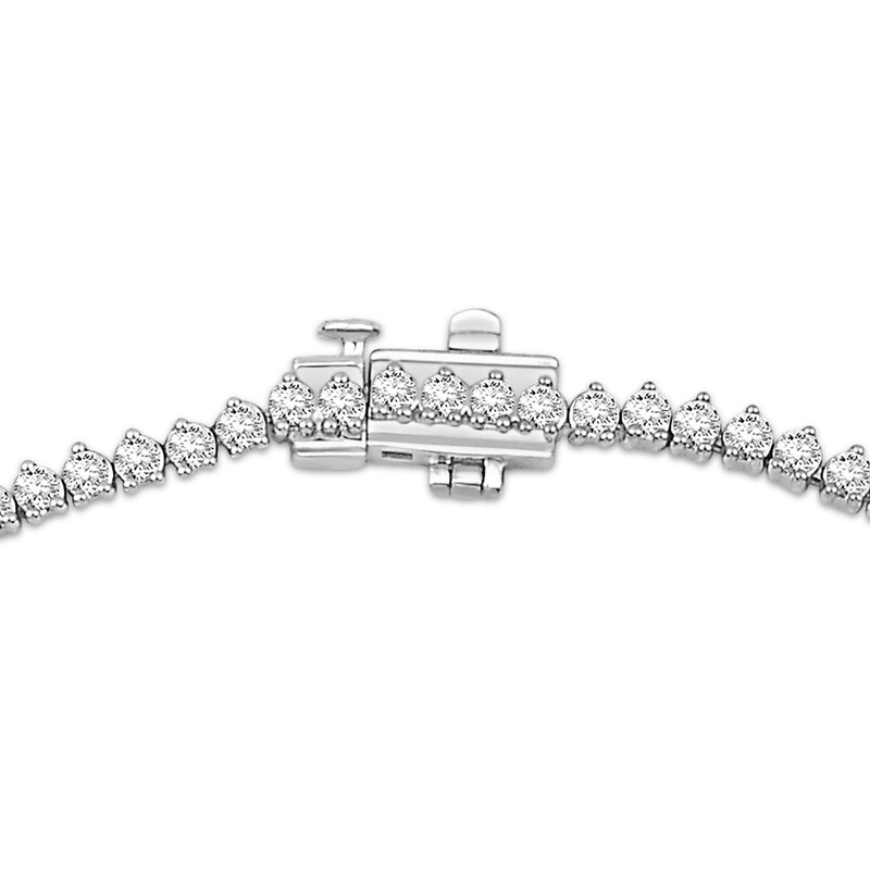 Main Image 3 of KAY Lab-Grown Diamonds Graduated Riviera Necklace 10 ct tw 14K White Gold 17"