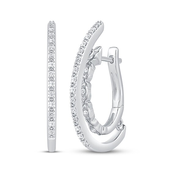 Unstoppable Love Diamond Double Hoop Earrings 1/4 ct tw Sterling Silver