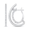 Thumbnail Image 3 of Unstoppable Love Diamond Double Hoop Earrings 1/4 ct tw Sterling Silver