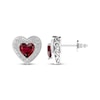 Thumbnail Image 2 of Heart-Shaped Lab-Created Ruby & White Lab-Created Sapphire Gift Set Sterling Silver