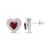 Thumbnail Image 3 of Heart-Shaped Lab-Created Ruby & White Lab-Created Sapphire Gift Set Sterling Silver
