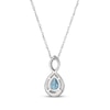 Thumbnail Image 2 of Pear-Shaped Swiss Blue Topaz & White Lab-Created Sapphire Necklace Sterling Silver 18"