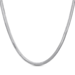 Diamond-Cut Oval Snake Chain Necklace 6mm 100% Repurposed Semi-Solid Sterling Silver 18"