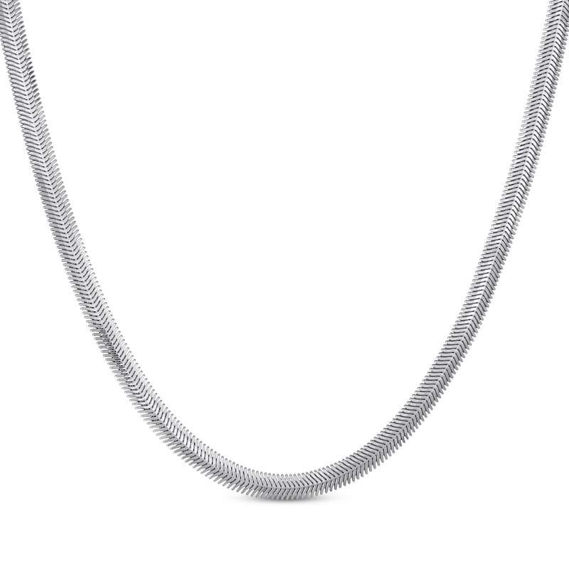 Main Image 1 of Diamond-Cut Oval Snake Chain Necklace 6mm 100% Repurposed Semi-Solid Sterling Silver 18"