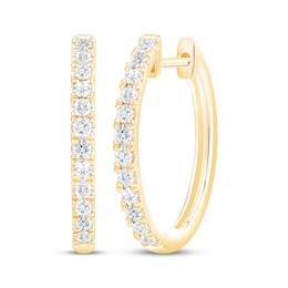 Adore Heirloom Certified Diamond Oval Hoop Earrings 1/2 ct tw 18K Yellow Gold