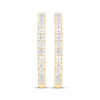 Thumbnail Image 2 of Certified Diamond Oval Hoop Earrings 1/2 ct tw 18K Yellow Gold