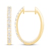 Thumbnail Image 3 of Certified Diamond Oval Hoop Earrings 1/2 ct tw 18K Yellow Gold