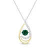 Thumbnail Image 1 of Unstoppable Love Lab-Created Emerald & Diamond Teardrop Necklace 1/10 ct tw Sterling Silver & 10K Yellow Gold 18"