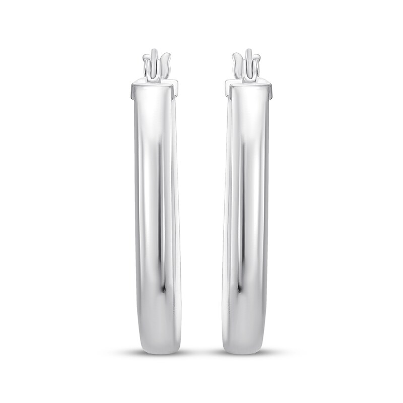 Main Image 2 of Oval Hoop Earrings Sterling Silver 27mm