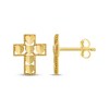 Thumbnail Image 1 of Heart Cross Stud Earrings 14K Yellow Gold