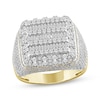 Thumbnail Image 1 of Men's Baguette & Round-Cut Diamond Multi-Row Ring 2 ct tw 10K Yellow Gold