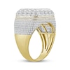 Thumbnail Image 2 of Men's Baguette & Round-Cut Diamond Multi-Row Ring 2 ct tw 10K Yellow Gold