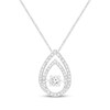 Thumbnail Image 1 of Unstoppable Love Diamond Double Teardrop Frame Necklace 1/2 ct tw 10K White Gold 19"