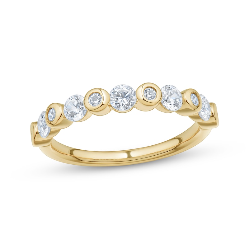 Main Image 1 of Adore Channel-Set & Bezel-Set Diamond Stackable Anniversary Ring 3/4 ct tw 10K Yellow Gold