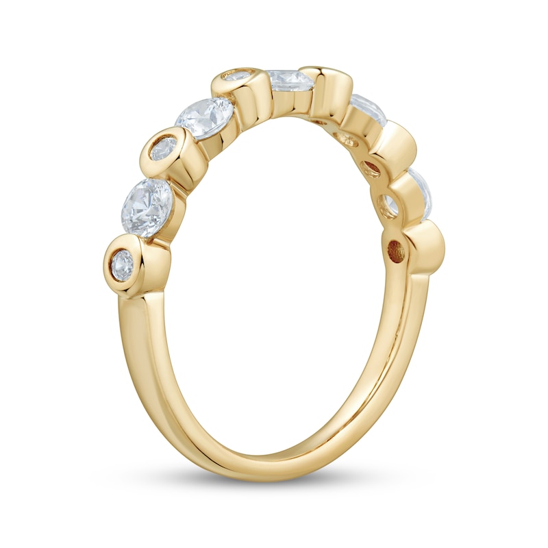 Main Image 2 of Adore Channel-Set & Bezel-Set Diamond Stackable Anniversary Ring 3/4 ct tw 10K Yellow Gold