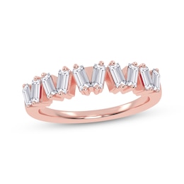 Adore Baguette-Cut Diamond Zigzag Stackable Anniversary Ring 1/2 ct tw 14K Rose Gold