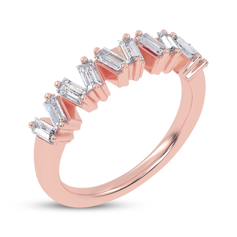 Main Image 2 of Adore Baguette-Cut Diamond Zigzag Stackable Anniversary Ring 1/2 ct tw 14K Rose Gold
