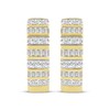 Thumbnail Image 2 of Men's Baguette & Round-Cut Diamond Hoop Earrings 1/3 ct tw 10K Yellow Gold