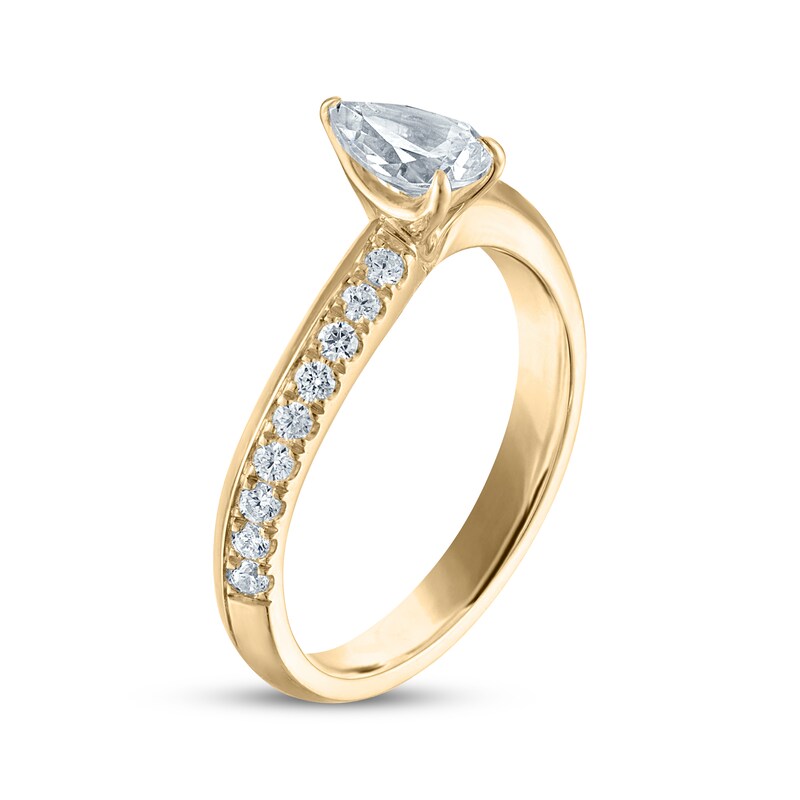 Main Image 2 of Adore Pear-Shaped Diamond Curve Engagement Ring 3/4 ct tw 10K Yellow Gold