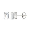 Thumbnail Image 3 of Emerald-Cut White Lab-Created Sapphire Hidden Halo Stud Earrings Sterling Silver