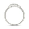 Thumbnail Image 3 of Diamond Cushion Halo & Hearts Promise Ring 1/5 ct tw Sterling Silver