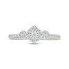 Thumbnail Image 4 of Diamond Cushion Halo & Hearts Promise Ring 1/5 ct tw Sterling Silver
