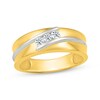 Thumbnail Image 1 of Adore Men's Diamond Three-Stone Wedding Band 1/5 ct tw 14K Yellow Gold
