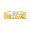 Thumbnail Image 2 of Adore Men's Diamond Three-Stone Wedding Band 1/5 ct tw 14K Yellow Gold