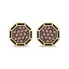 Thumbnail Image 2 of Men's Brown Diamond & Black Enamel Octagon Stud Earrings 3/4 ct tw 10K Yellow Gold