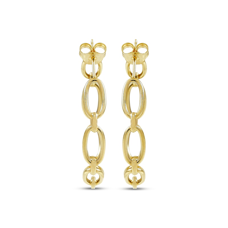 Main Image 2 of Paperclip Hoop Earrings 10K Yellow Gold 25mm