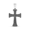 Thumbnail Image 1 of Men's Black Diamond Cross Charm 1 ct tw Sterling Silver