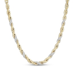 KAY Lab-Grown Diamonds Men's Twist Link Necklace 1-3/8 ct tw 10K Yellow Gold 20"