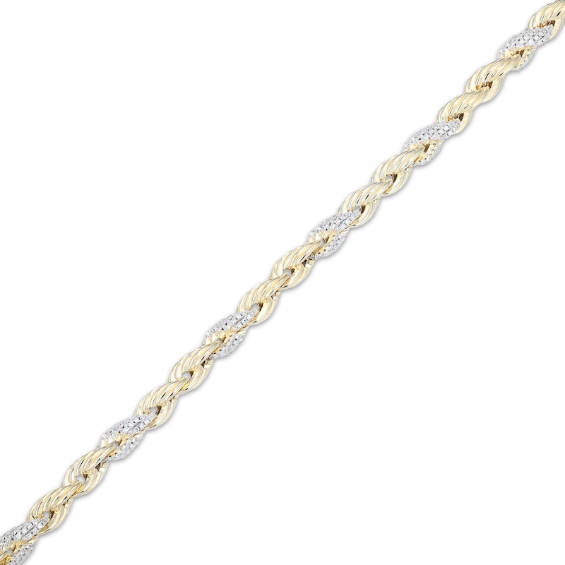 Main Image 3 of KAY Lab-Grown Diamonds Men's Twist Link Necklace 1-3/8 ct tw 10K Yellow Gold 20"