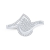 Thumbnail Image 1 of Multi-Diamond Pear-Shaped Bypass Fashion Ring 1/5 ct tw Sterling Silver