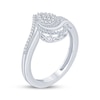 Thumbnail Image 2 of Multi-Diamond Pear-Shaped Bypass Fashion Ring 1/5 ct tw Sterling Silver