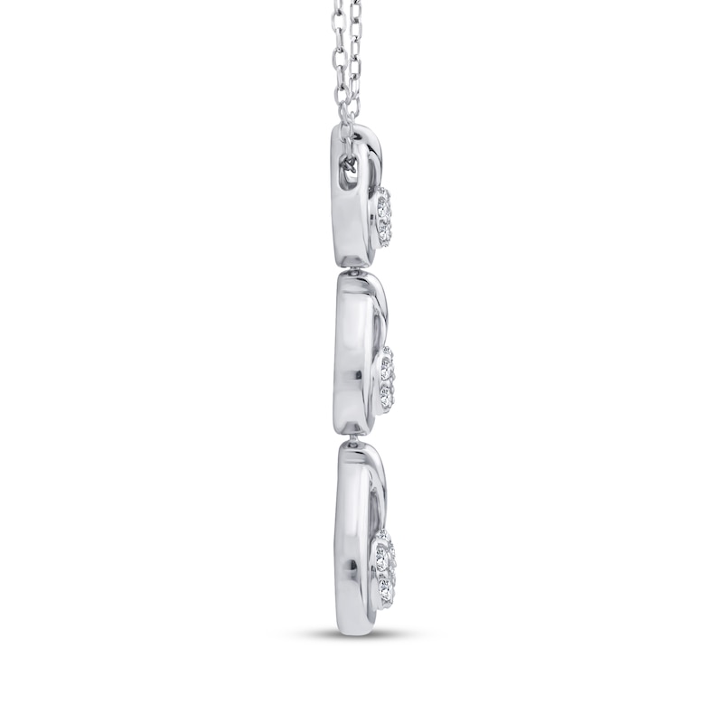 Main Image 3 of Memories Moments Magic Multi-Diamond Graduated Teardrop Necklace 1/6 ct tw 10K White Gold 18"