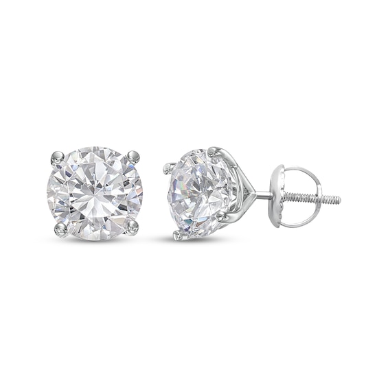 Round-Cut Lab-Grown Diamond Solitaire Stud Earrings 2 ct tw 14K White Gold (F/SI2)