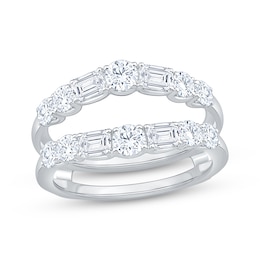Adore Lab-Grown Diamonds Round & Emerald-Cut Enhancer Ring 2 ct tw 14K White Gold