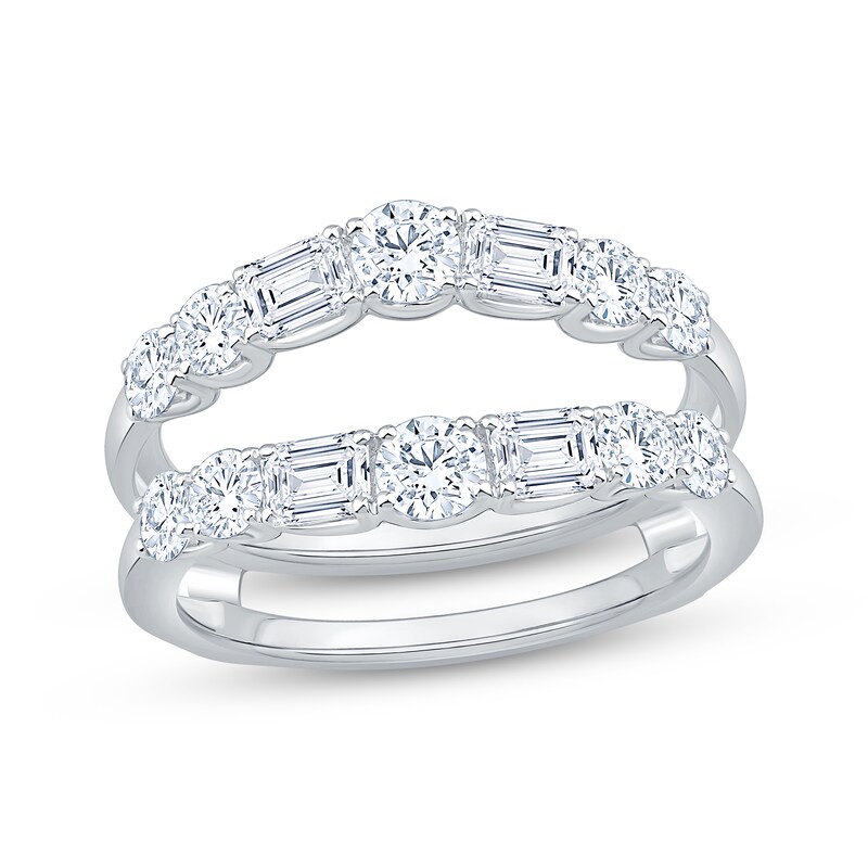Main Image 1 of Adore Lab-Grown Diamonds Round & Emerald-Cut Enhancer Ring 2 ct tw 14K White Gold