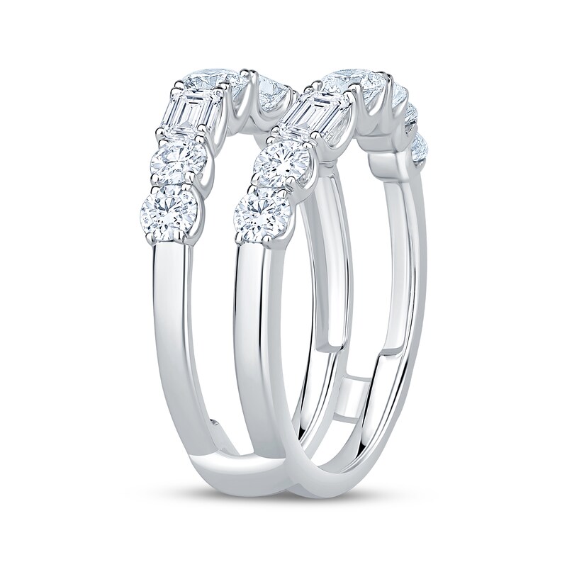 Main Image 2 of Adore Lab-Grown Diamonds Round & Emerald-Cut Enhancer Ring 2 ct tw 14K White Gold