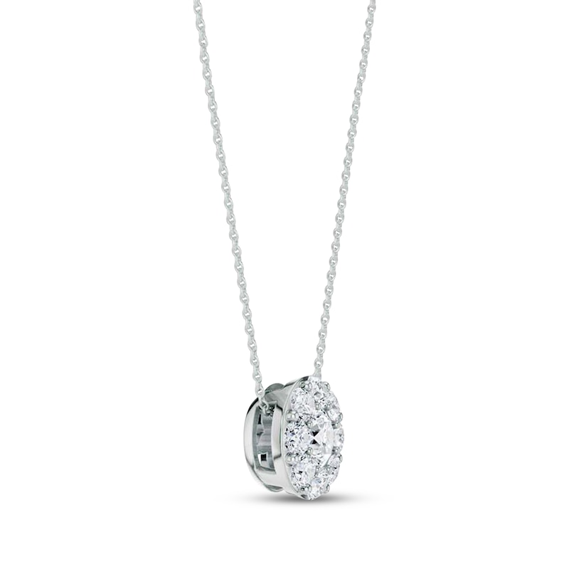 Main Image 2 of KAY Lab-Grown Diamonds Halo Necklace 1/2 ct tw 10K White Gold 18"