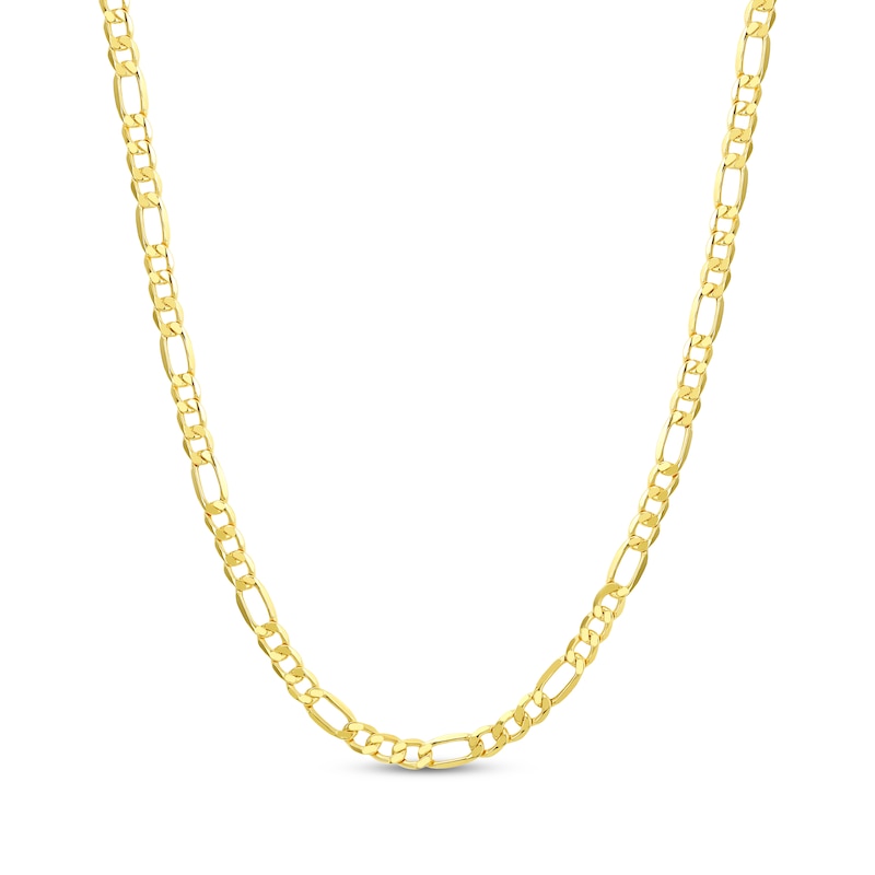 Main Image 1 of 3.4mm Figaro Chain Necklace Hollow 18K Yellow Gold 22"