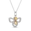Thumbnail Image 2 of Pear-Shaped & Round-Cut Citrine & White Lab-Created Sapphire Firefly Necklace Sterling Silver 18"