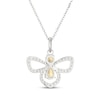 Thumbnail Image 3 of Pear-Shaped & Round-Cut Citrine & White Lab-Created Sapphire Firefly Necklace Sterling Silver 18"